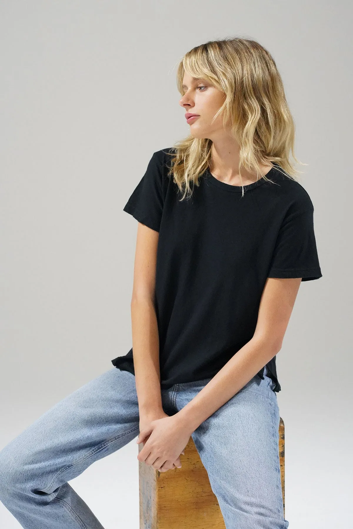 Essential Cotton Mason Crew - Black