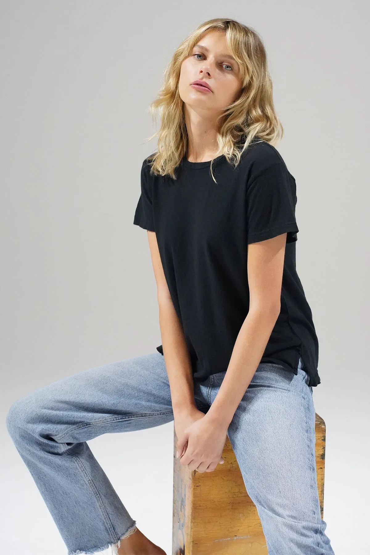 Essential Cotton Mason Crew - Black
