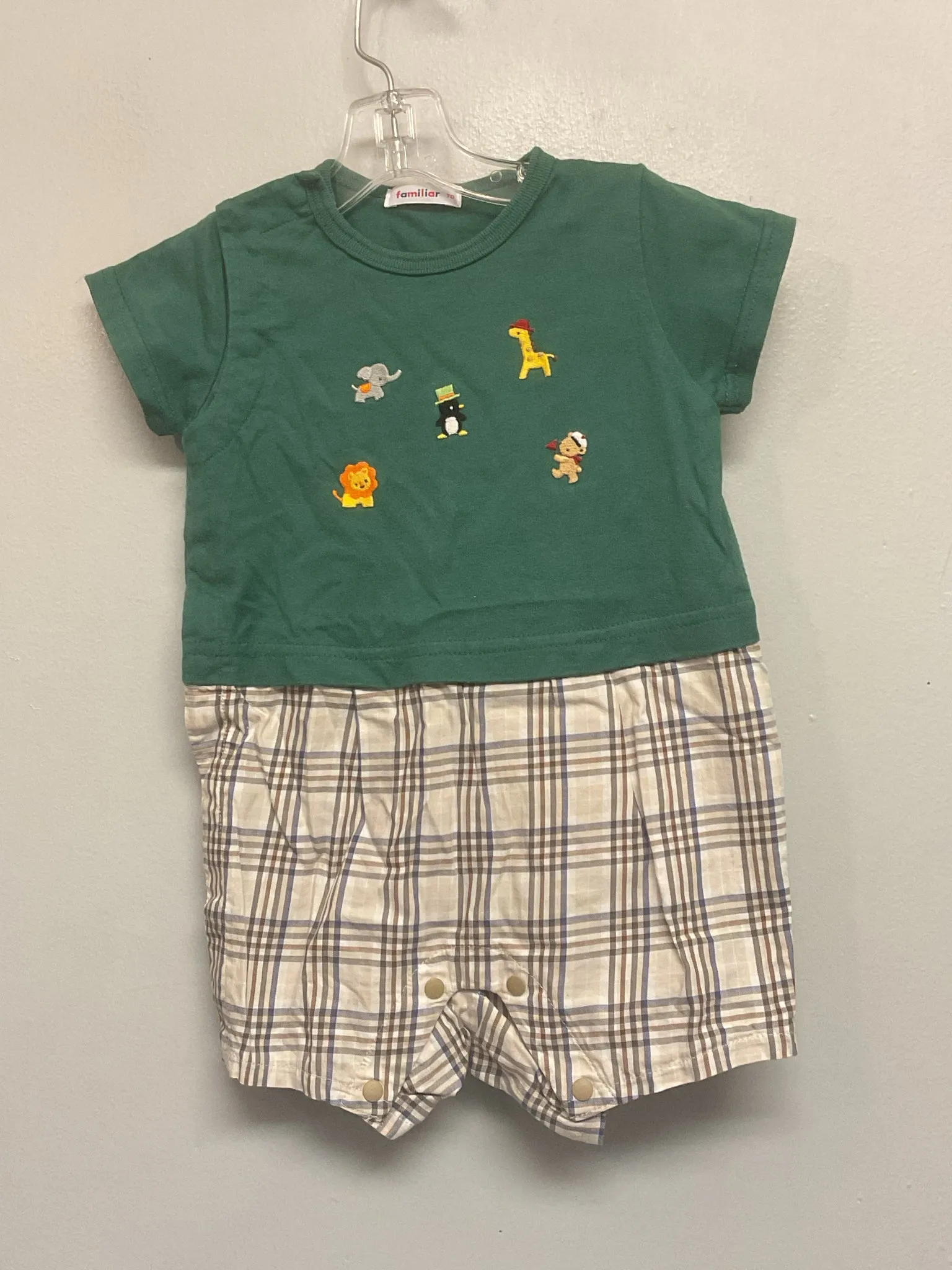 Familiar Size 6M Green Animals Cotton Infant Boys Jumpsuits & Coveralls