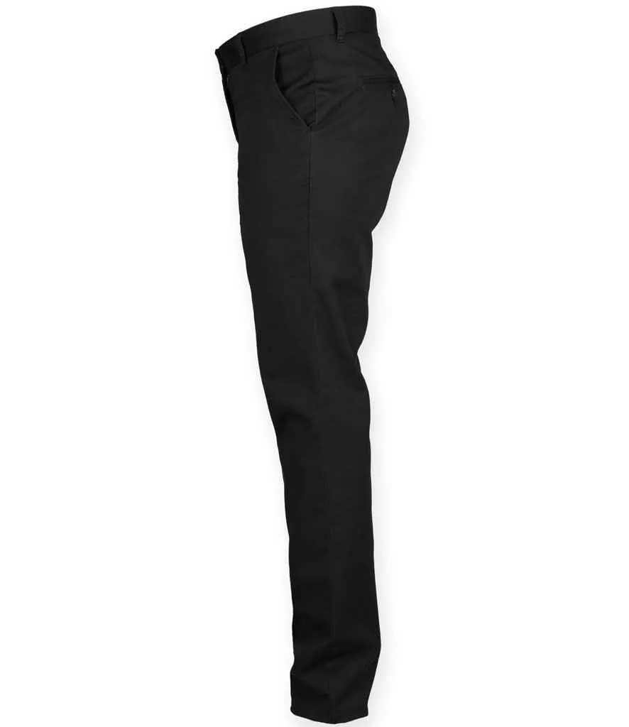 Front Row Ladies Stretch Chino Trousers | Black