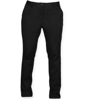 Front Row Ladies Stretch Chino Trousers | Black