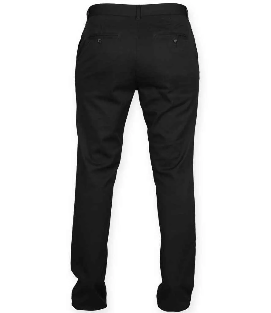 Front Row Ladies Stretch Chino Trousers | Black