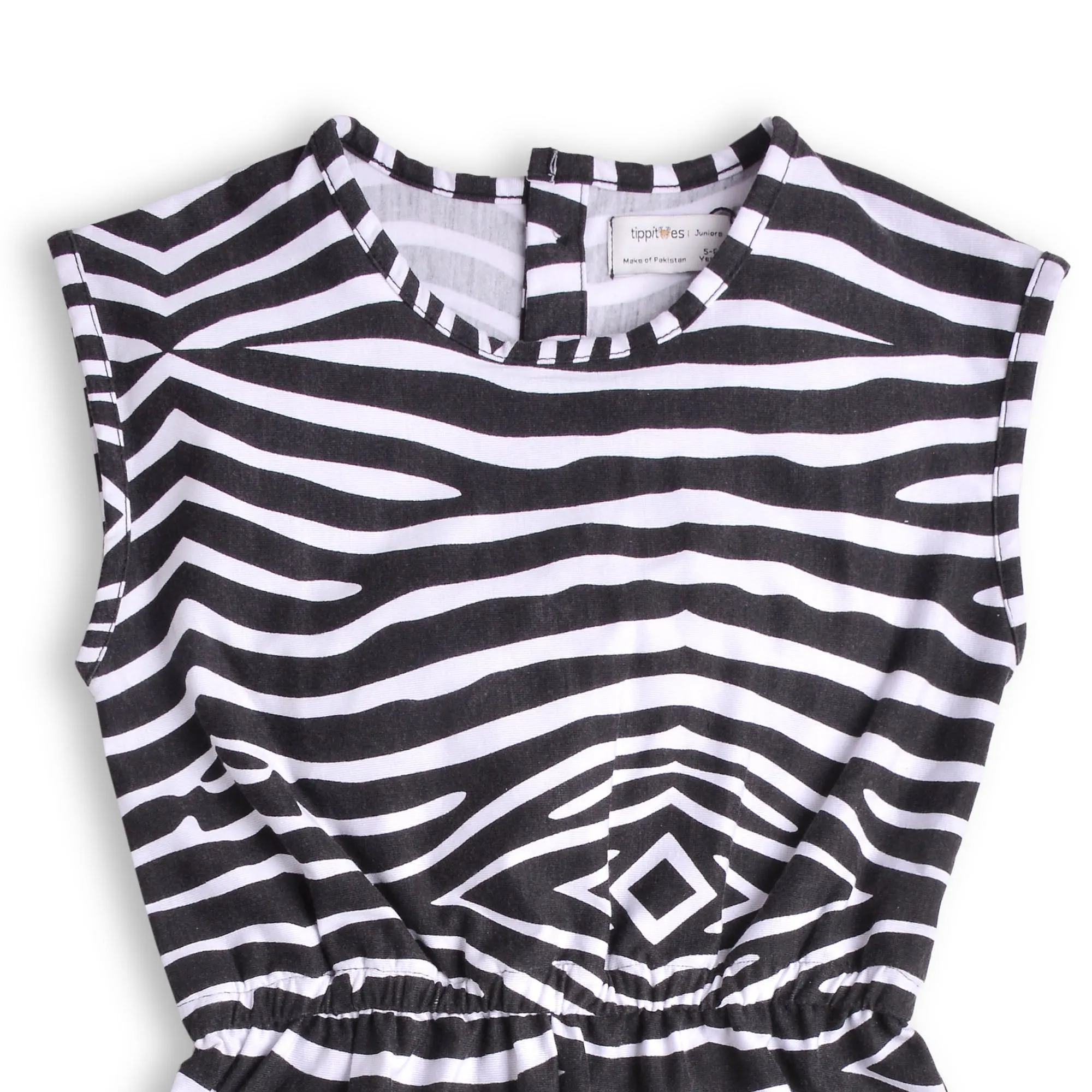 Girls Black Abstract Jumpsuit
