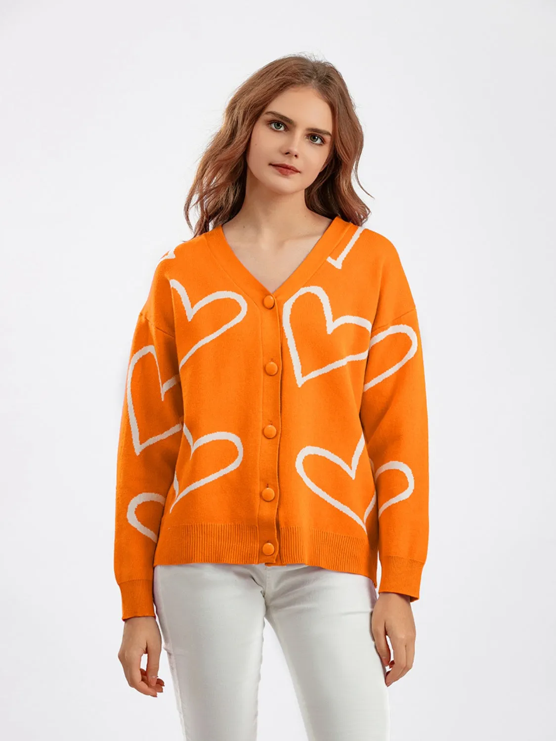 Heart Button Down Cardigan