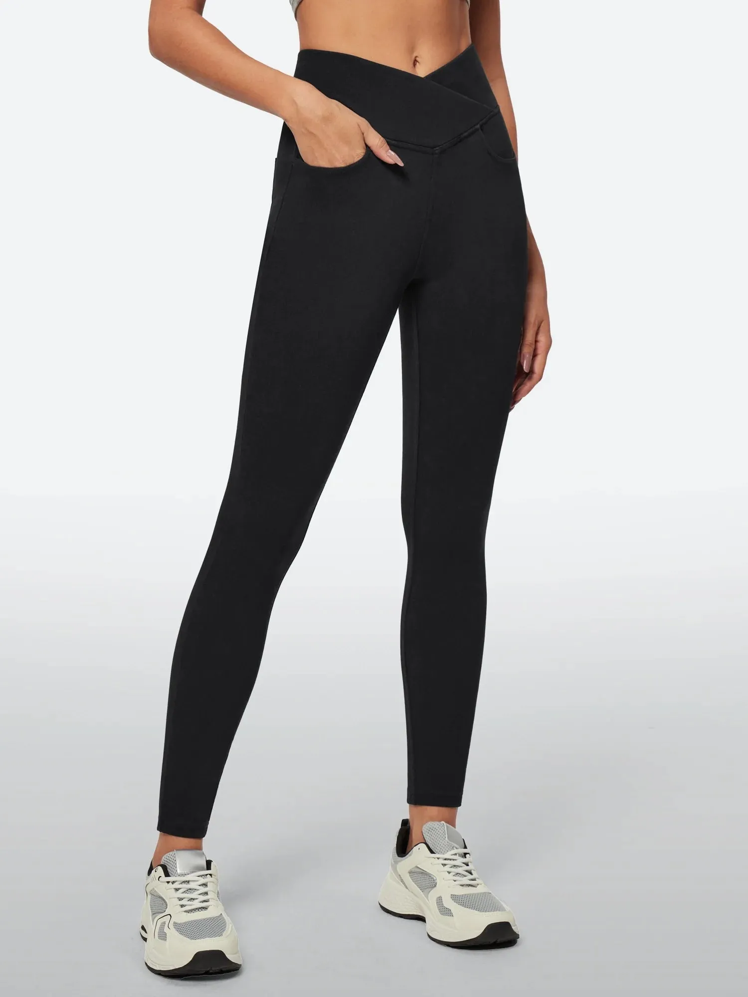 IUGA FlexDenim™ High Waisted Crossover Jeggings With Pockets