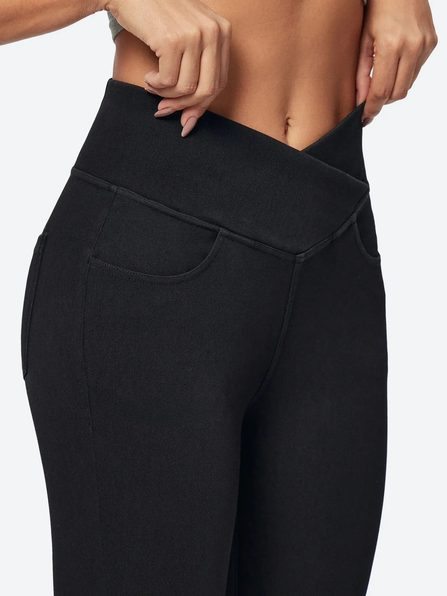 IUGA FlexDenim™ High Waisted Crossover Jeggings With Pockets