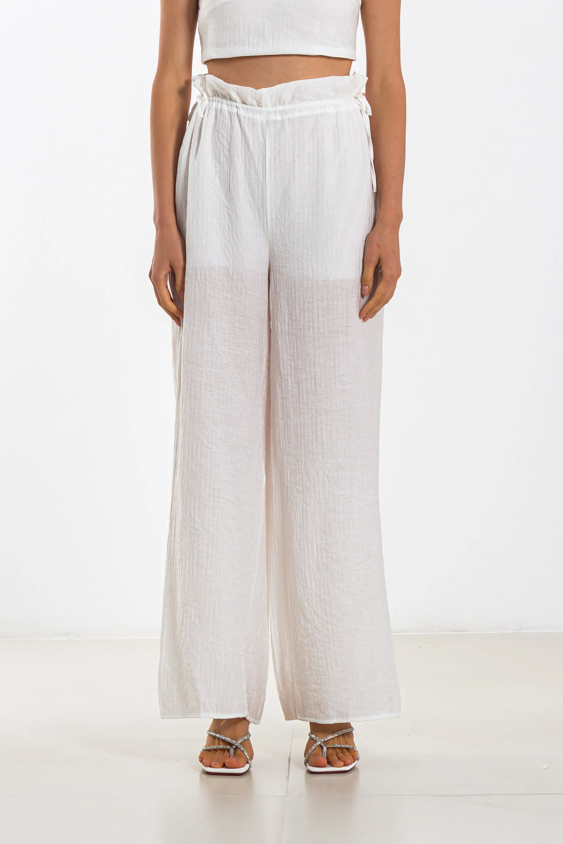 JOGGER WAIST LINEN TROUSERS