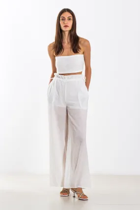 JOGGER WAIST LINEN TROUSERS