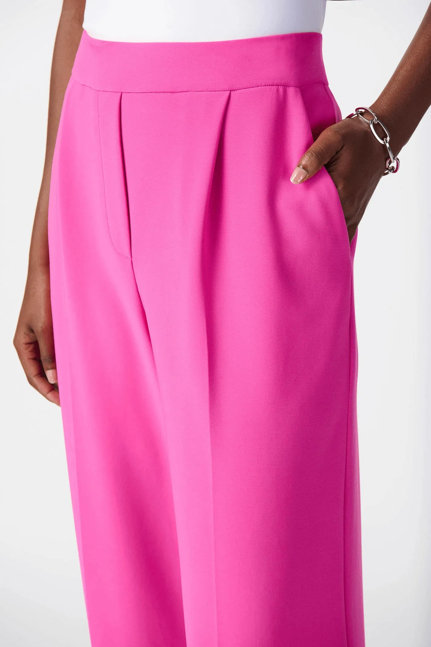 Joseph Ribkoff 241095 Ultra Pink Wide Leg Pull-On Trousers