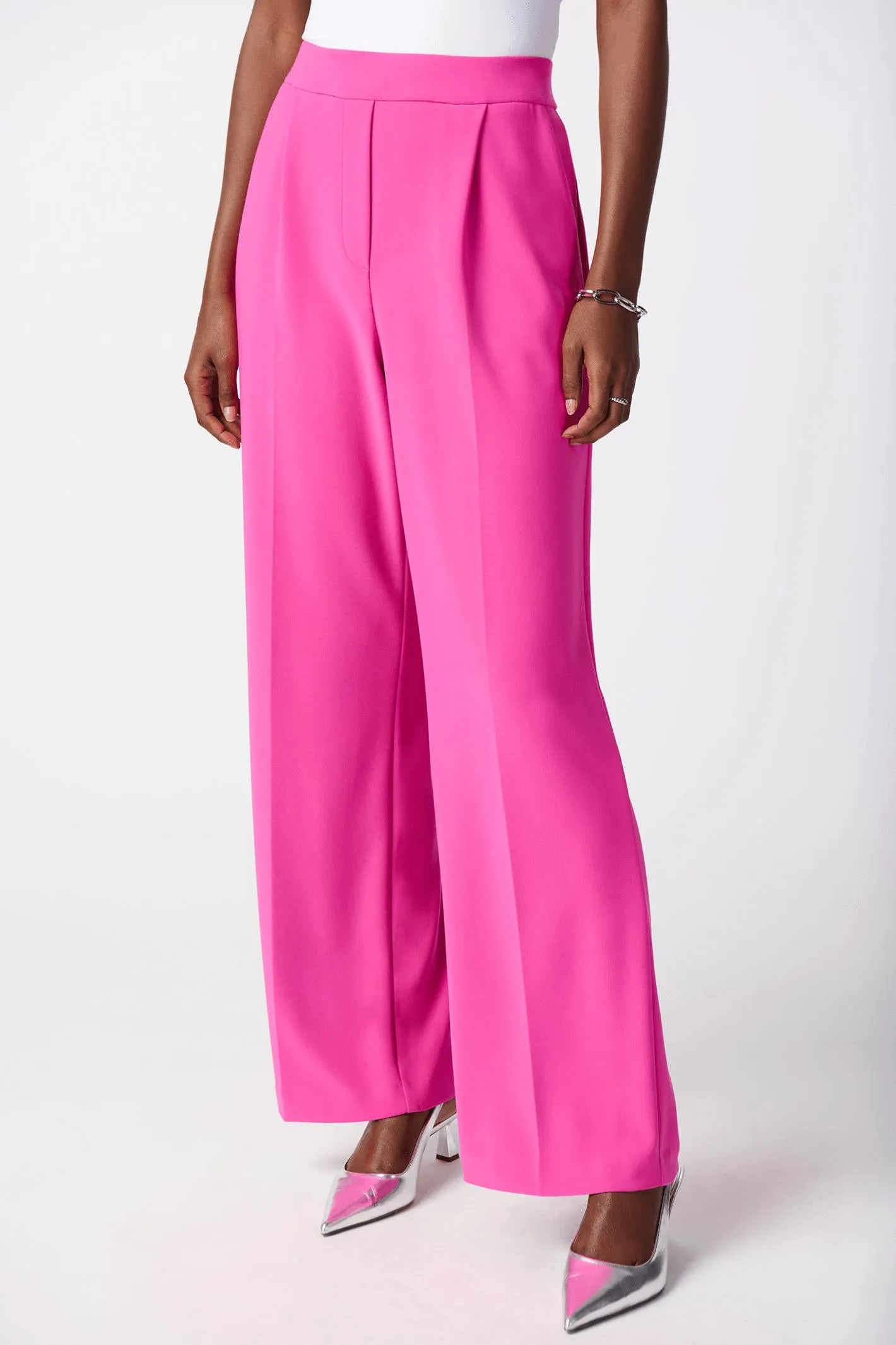 Joseph Ribkoff 241095 Ultra Pink Wide Leg Pull-On Trousers