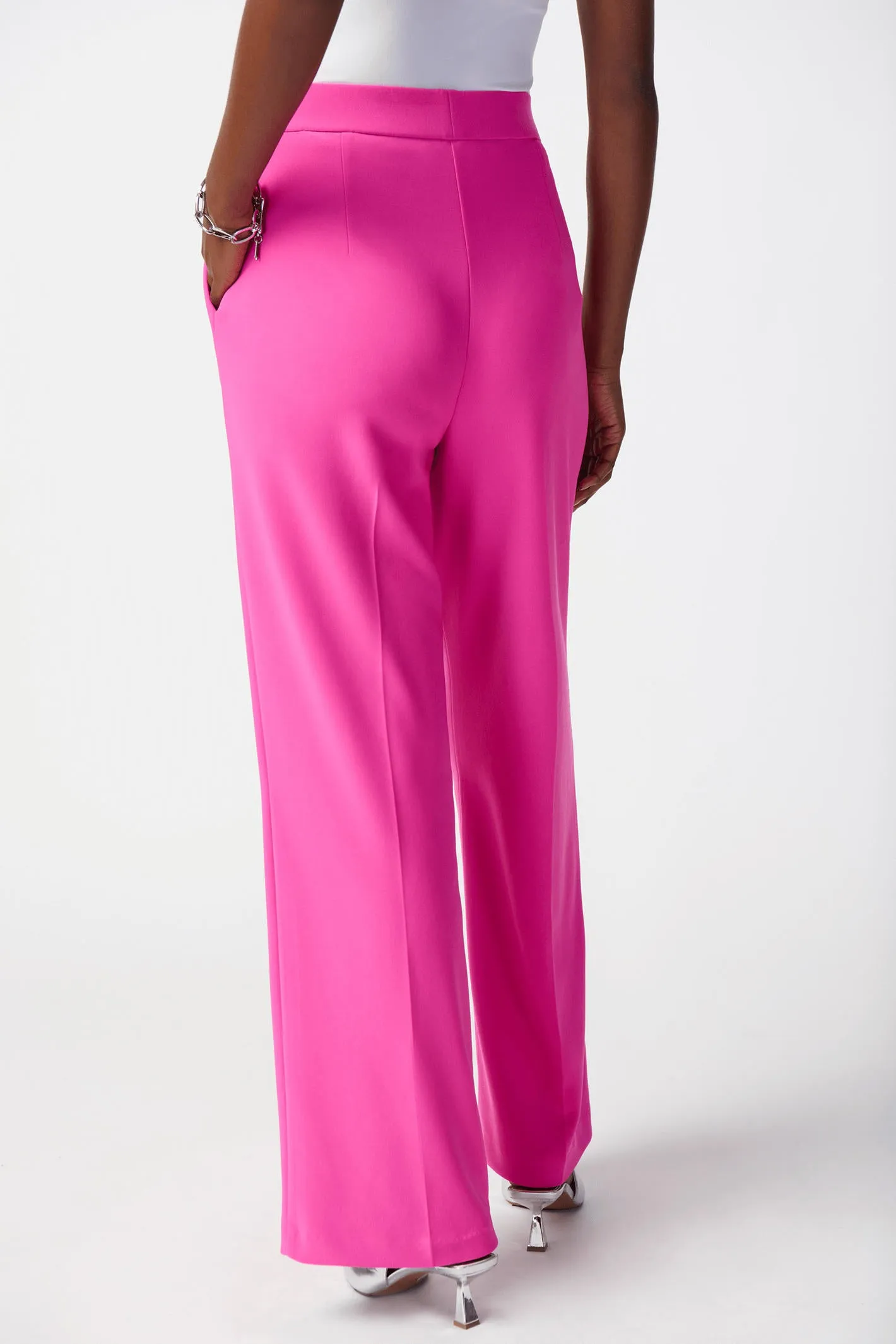 Joseph Ribkoff 241095 Ultra Pink Wide Leg Pull-On Trousers