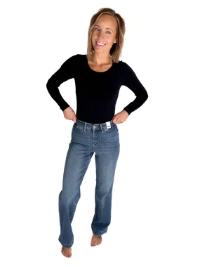 JUDY BLUE Robyn High Waisted Straight Jeans- MEDIUM WASH