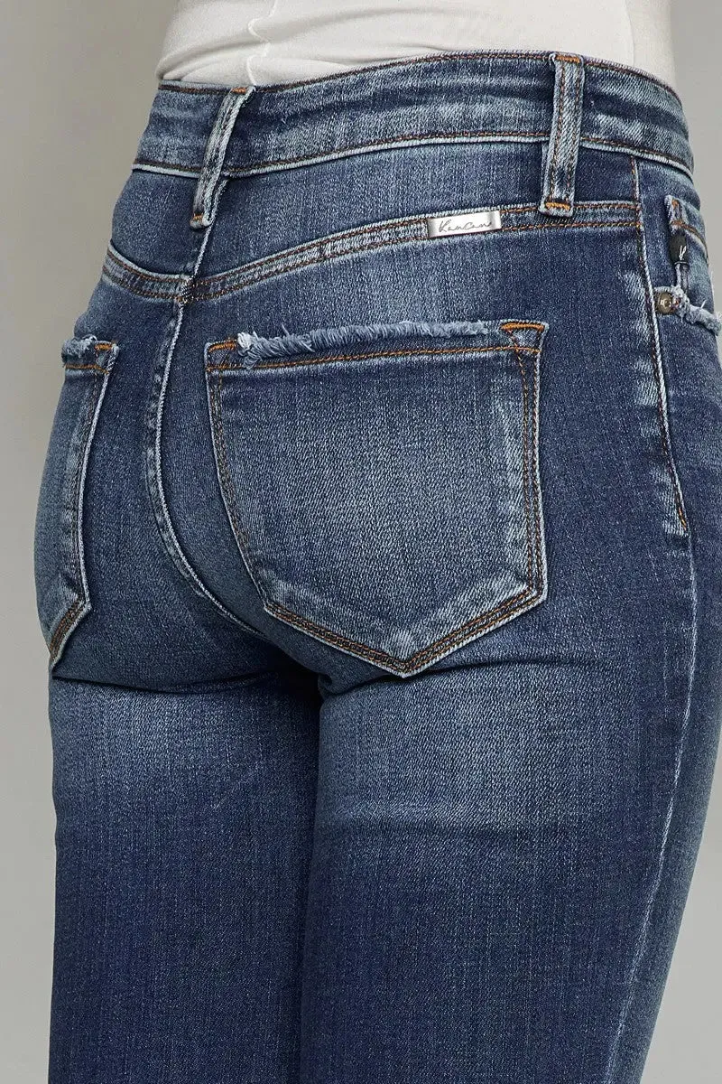 KanCan Dark Wash High Rise Distressed Skinny Jeans