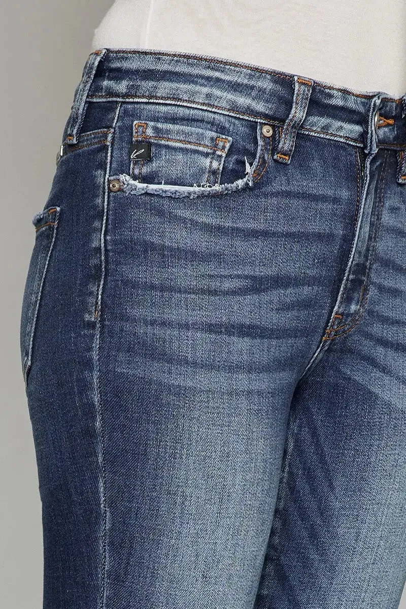 KanCan Dark Wash High Rise Distressed Skinny Jeans
