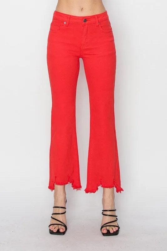 Kaprina Mid Rise Straight Step Hem Pants • Fiesta