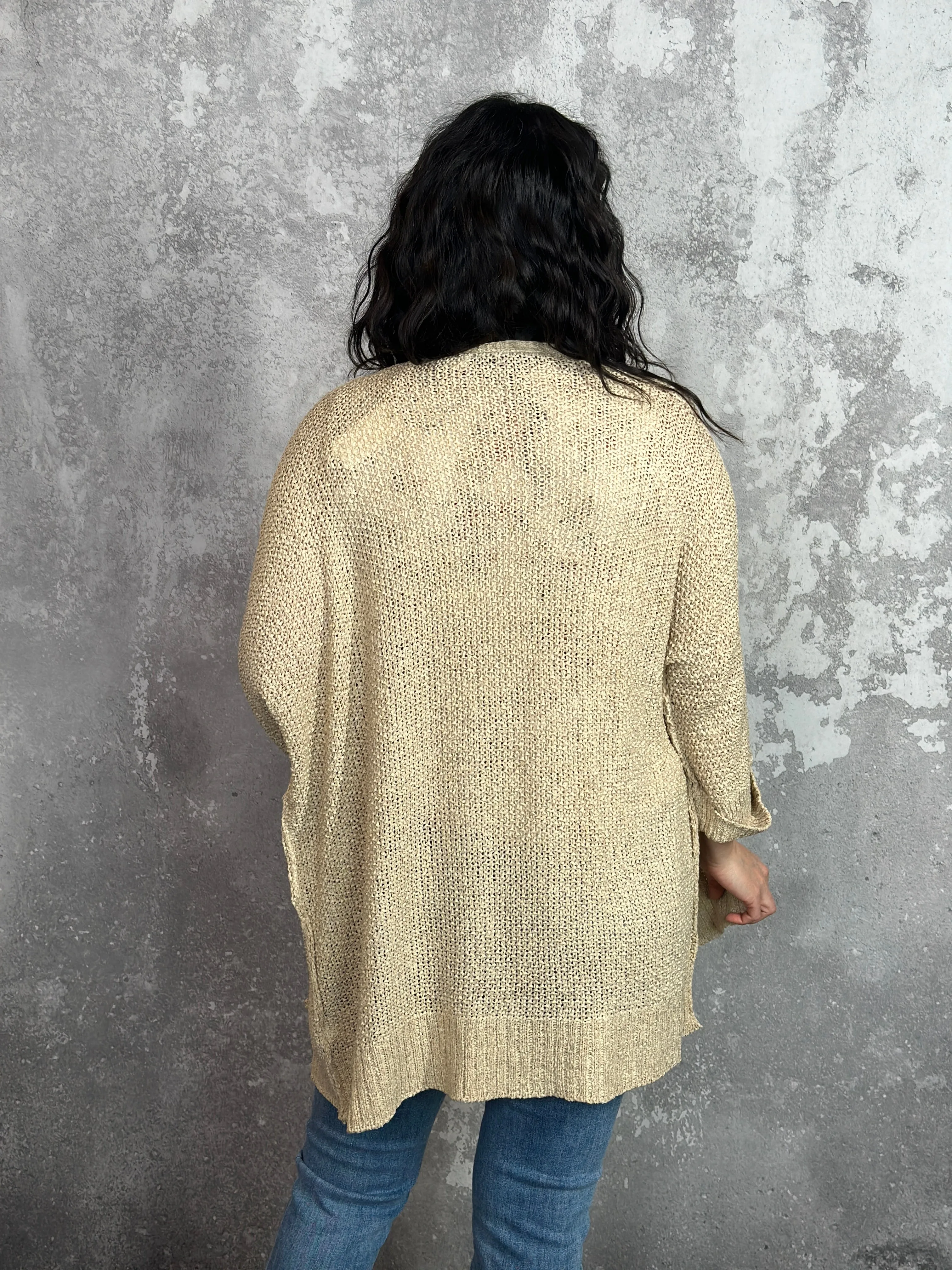 Knit Seaside Cardigan - Oatmeal - FINAL SALE