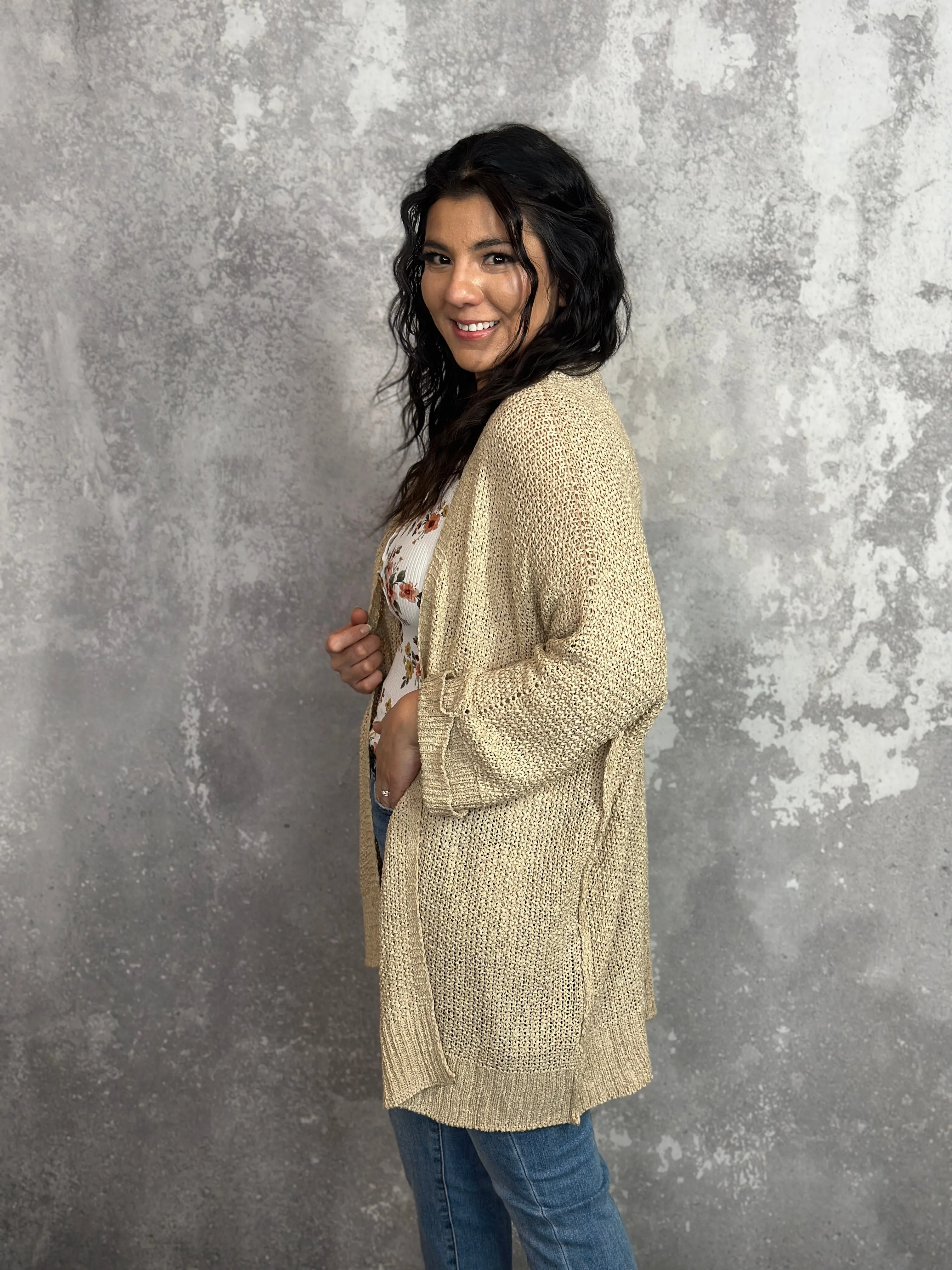 Knit Seaside Cardigan - Oatmeal - FINAL SALE
