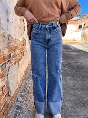 Lindsey High Waisted Wide Leg Jeans in Vintage Tinted Wash