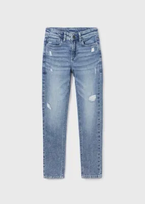 Mayoral Boys Light Washed Distressed Denim Jeans : Size 8 to 18