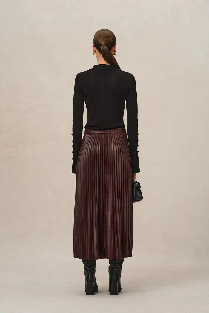 Mia Bell Sleeve Fitted Top in Silk Blend Knit