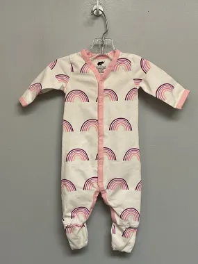 monica   andy Size NB White & Pink Rainbow Organic Jumpsuits & Coveralls