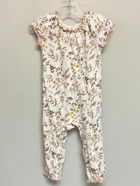 Nordstrom Size 18M White Floral Cotton Infant Girls Jumpsuits & Coveralls