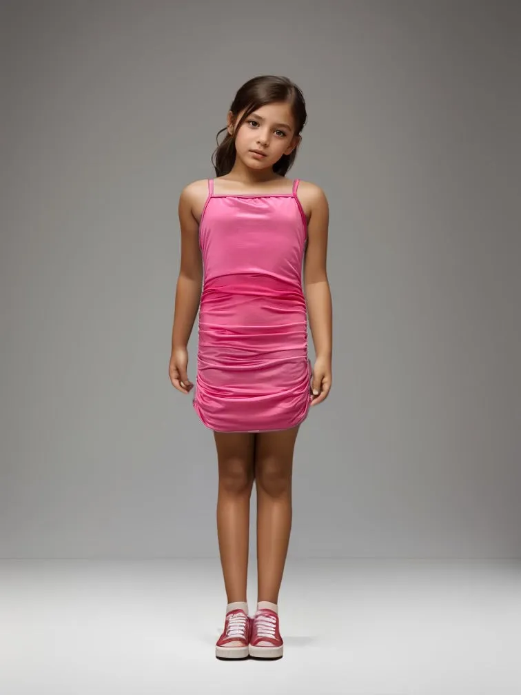 Pink Ombre Ruched Dress - Tween CC