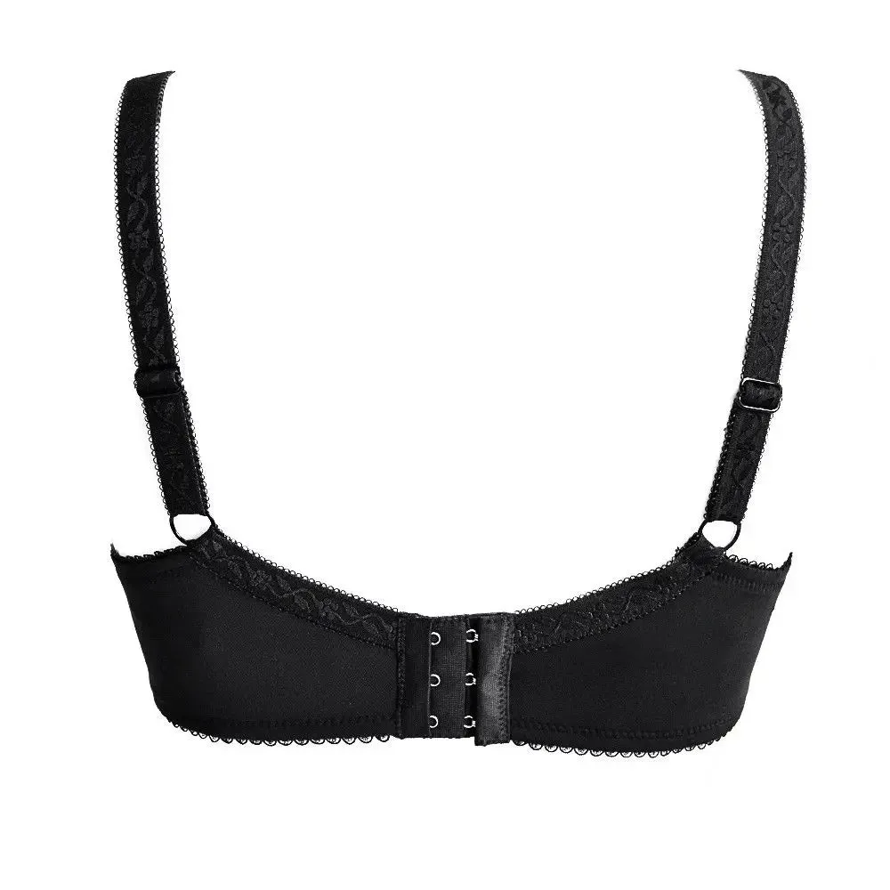 Plus Size Sheer Lace Underwire Bra | Full Cup Unpadded Mesh Embroidery