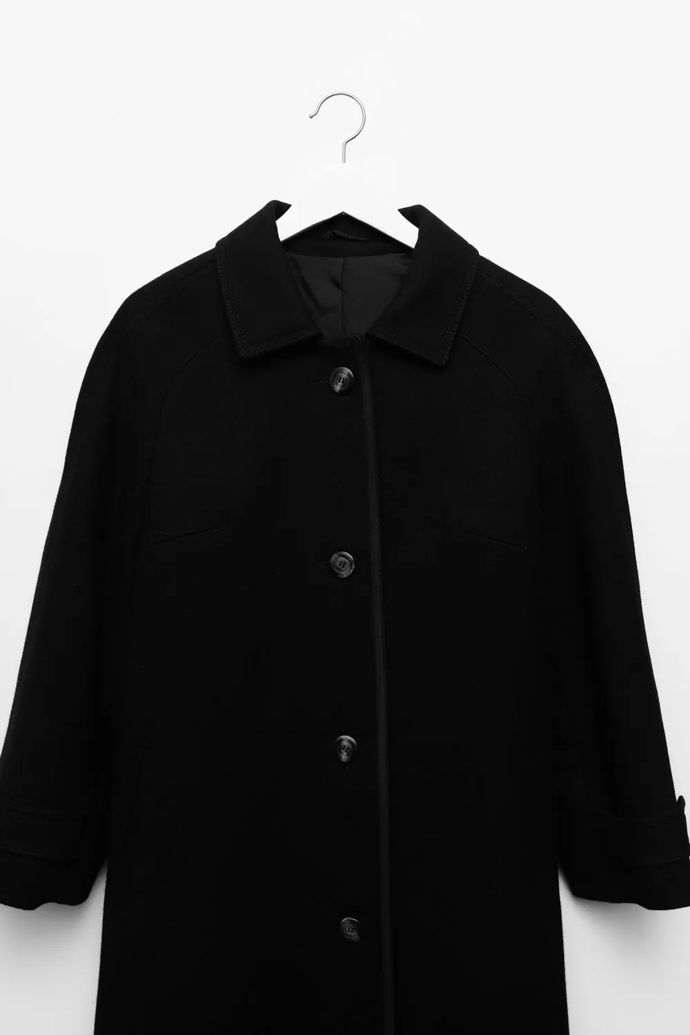 PURE WOOL BLACK CLASSY COAT