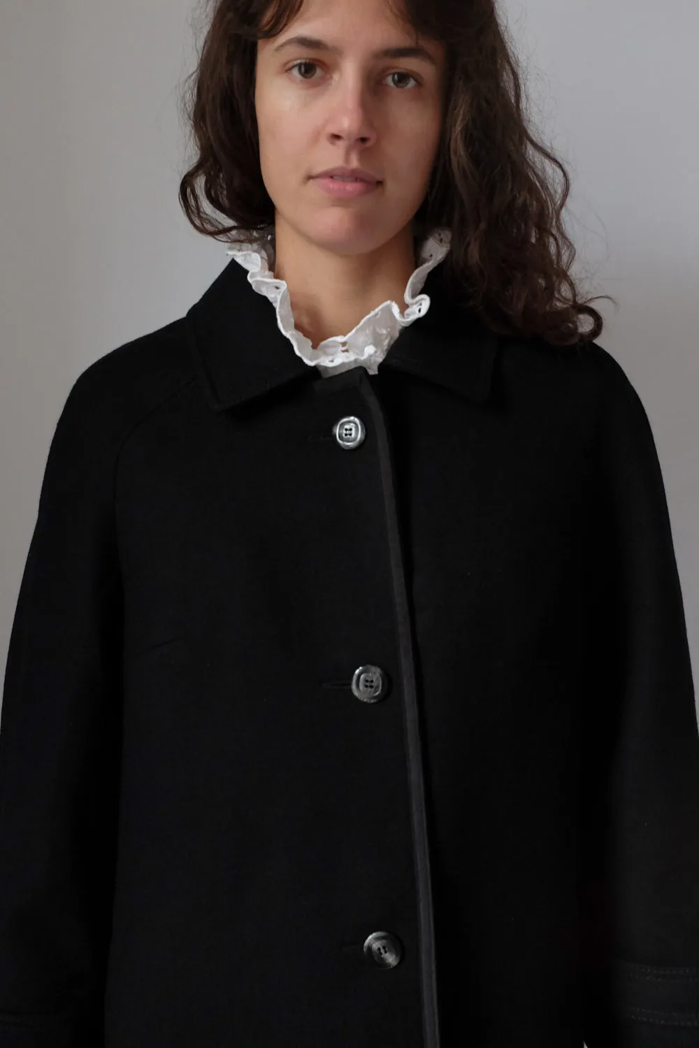PURE WOOL BLACK CLASSY COAT