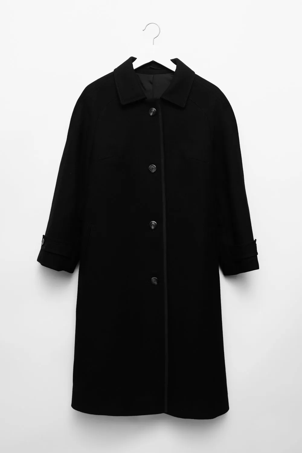 PURE WOOL BLACK CLASSY COAT