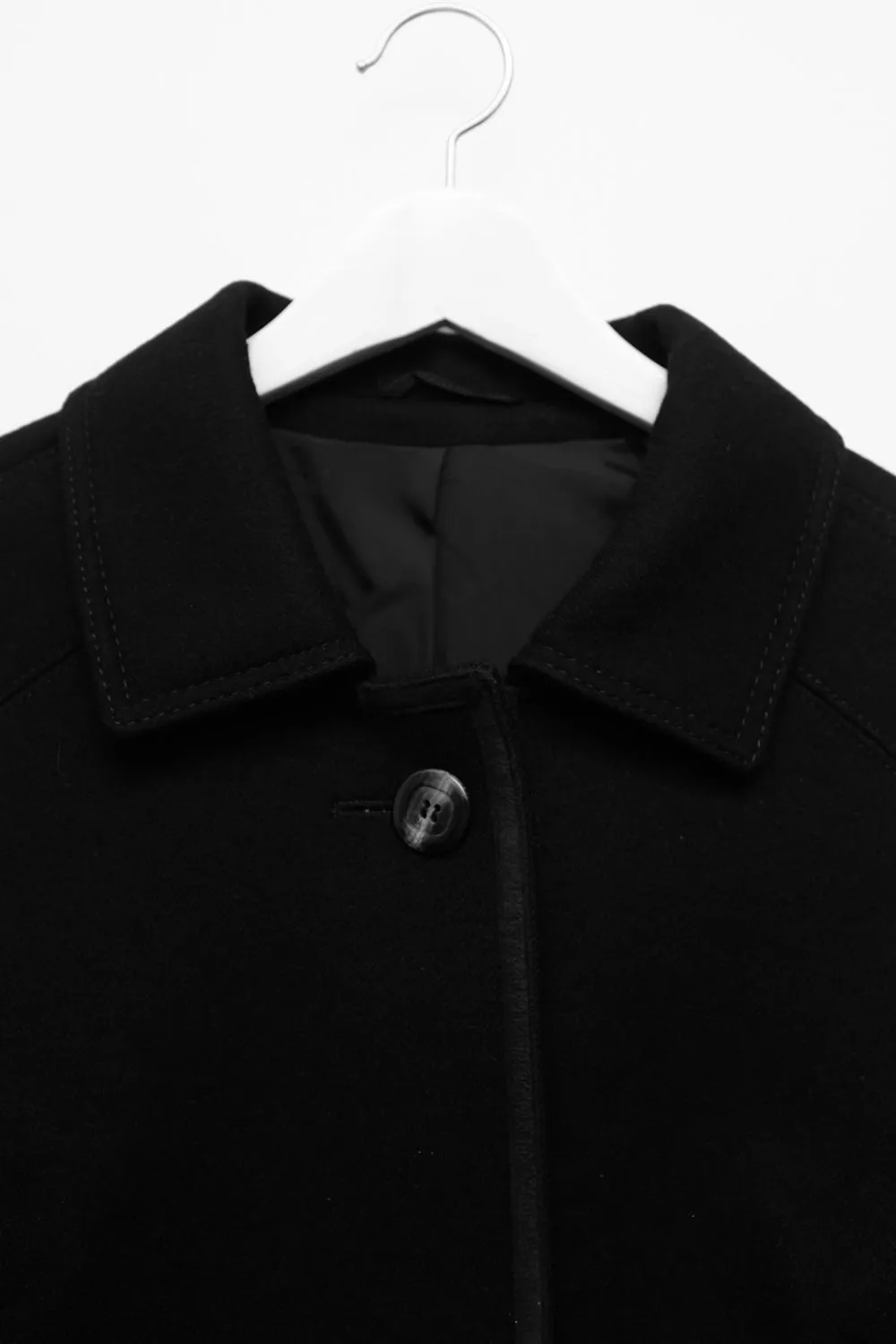 PURE WOOL BLACK CLASSY COAT