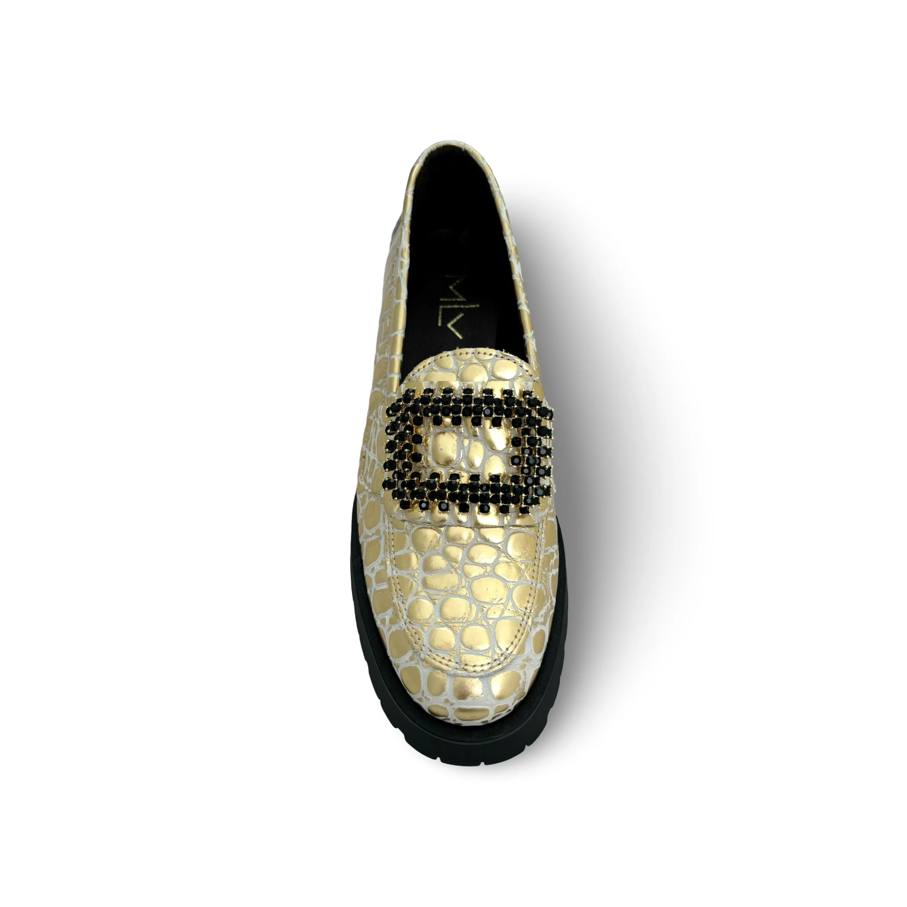 RAQUEL Gold Loafer