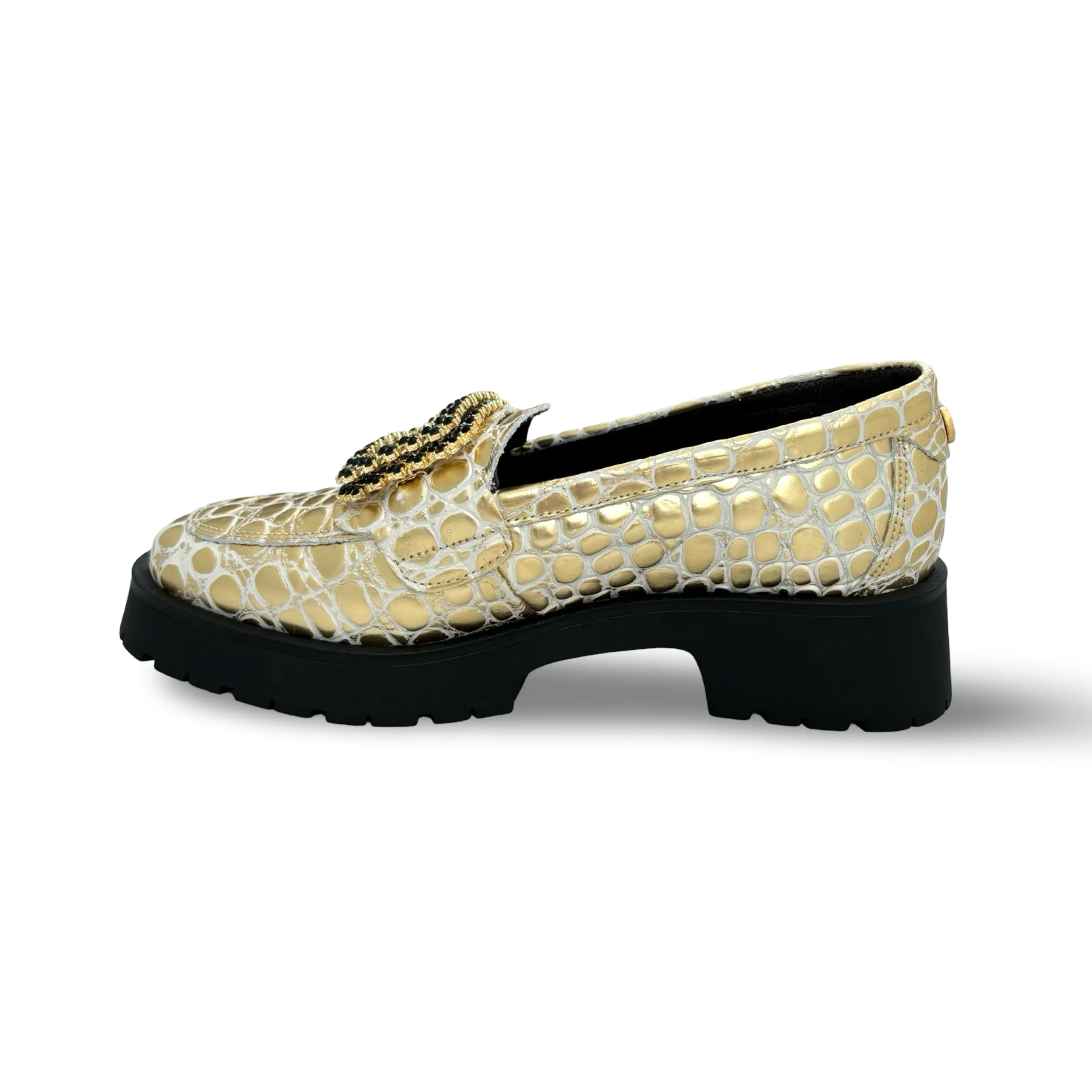 RAQUEL Gold Loafer