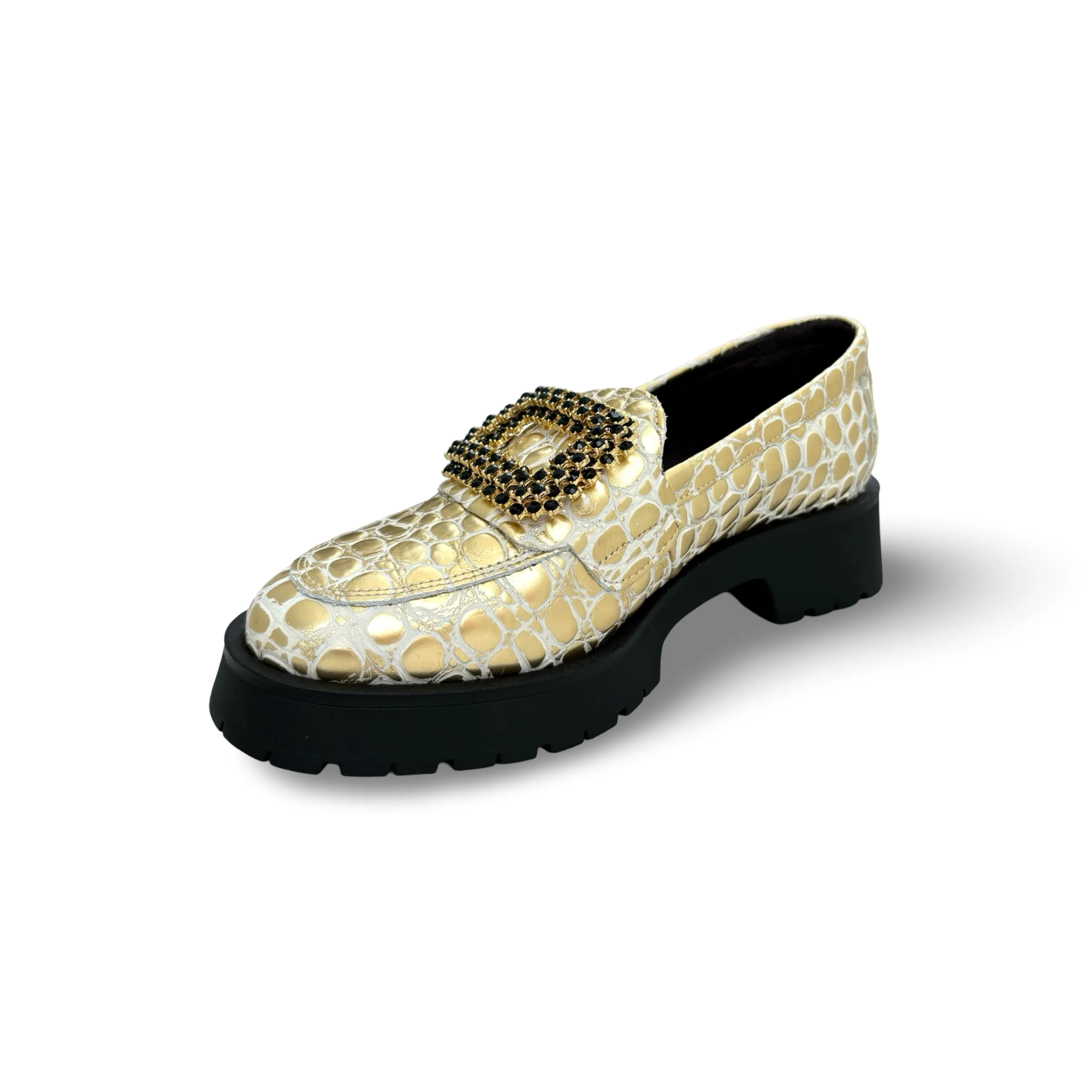 RAQUEL Gold Loafer