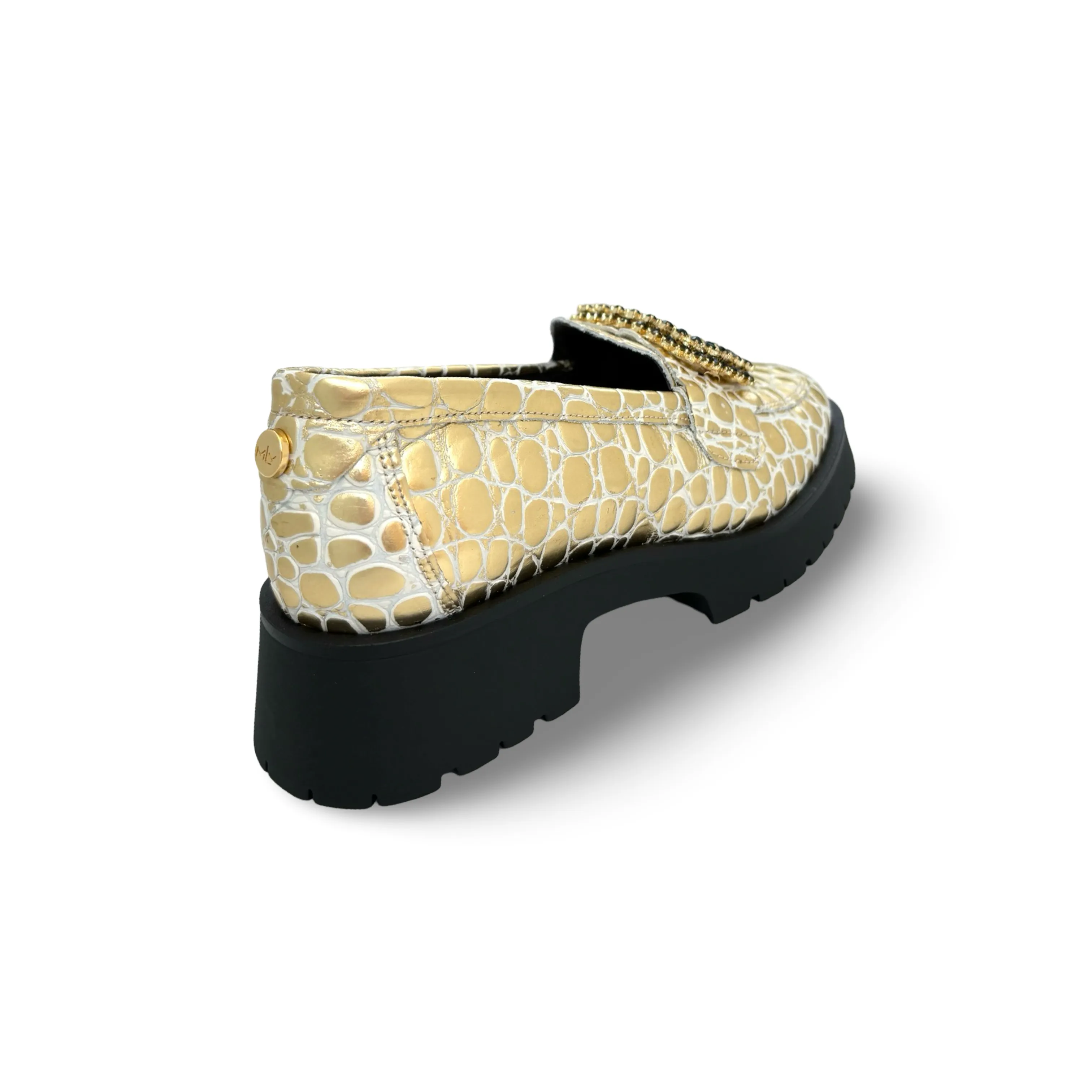 RAQUEL Gold Loafer