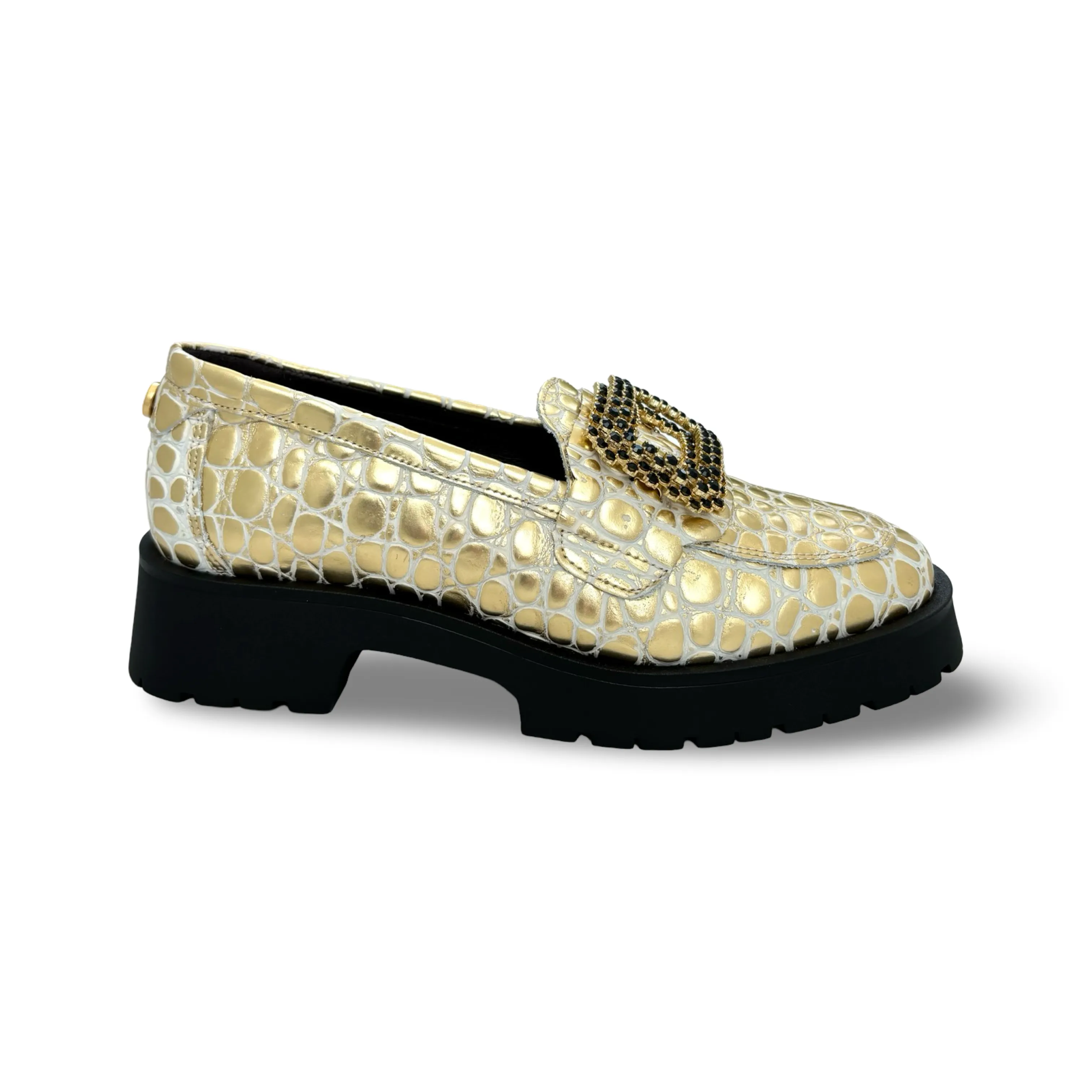 RAQUEL Gold Loafer