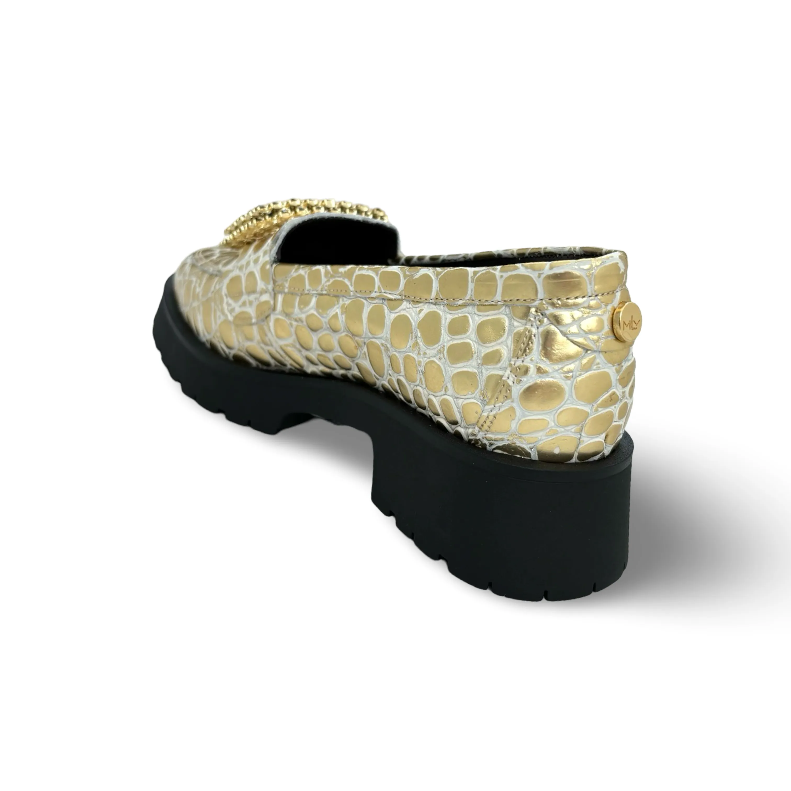 RAQUEL Gold Loafer