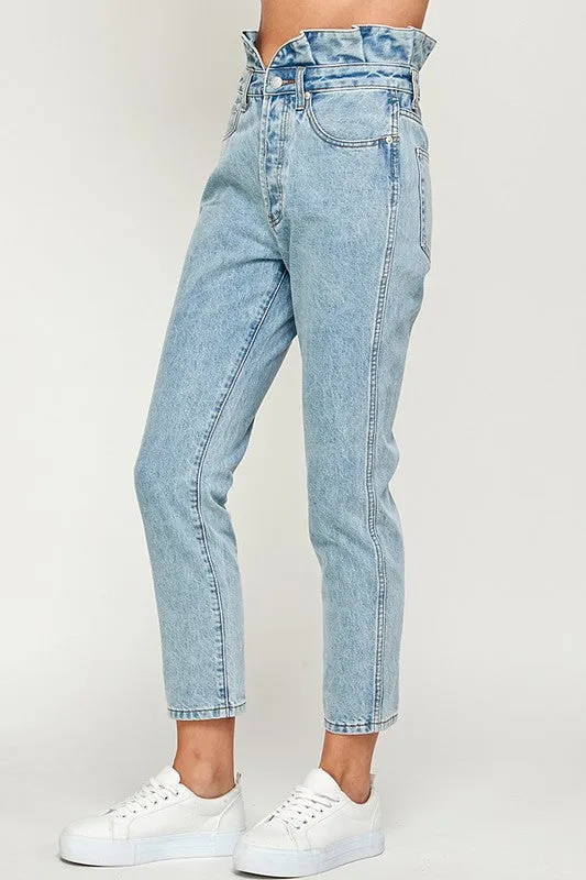 scalloped edge jeans