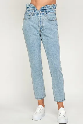 scalloped edge jeans