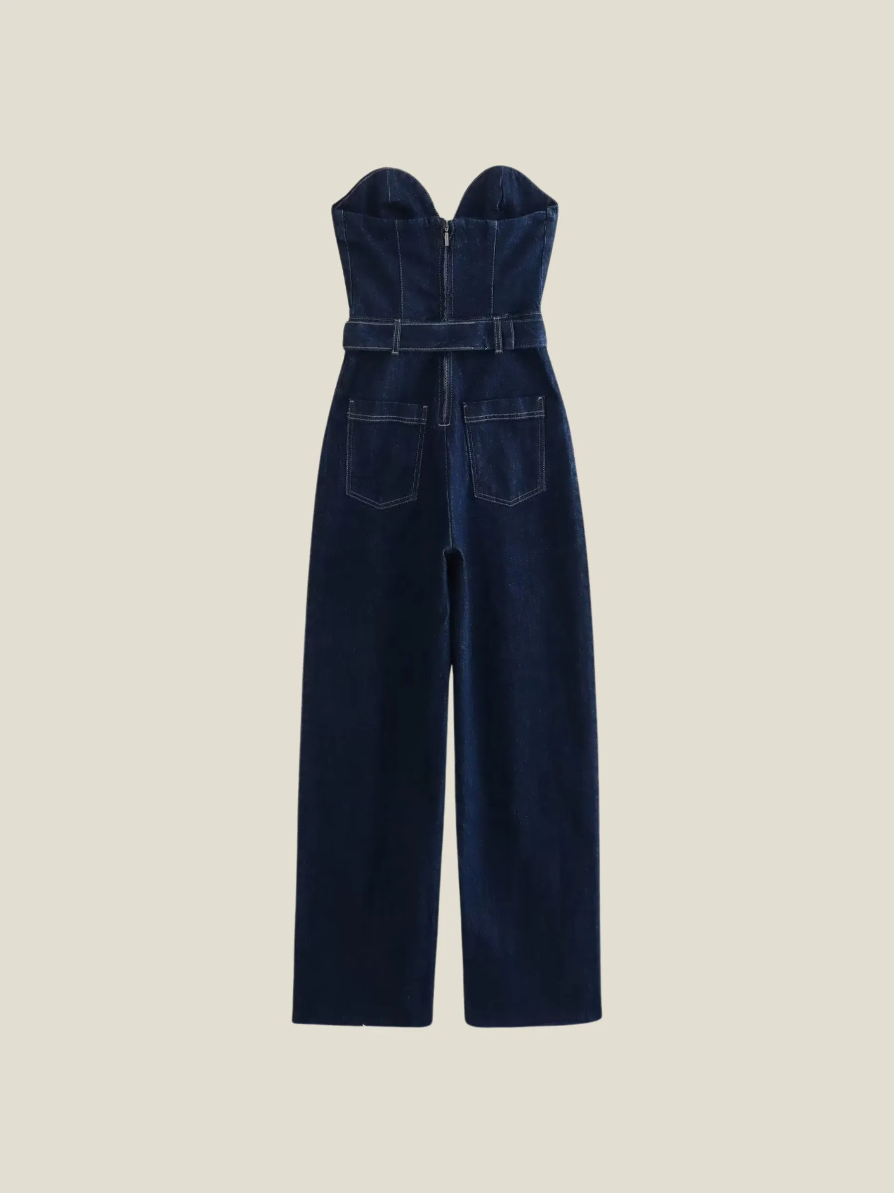 Sheryl Strapless Denim Jumpsuit