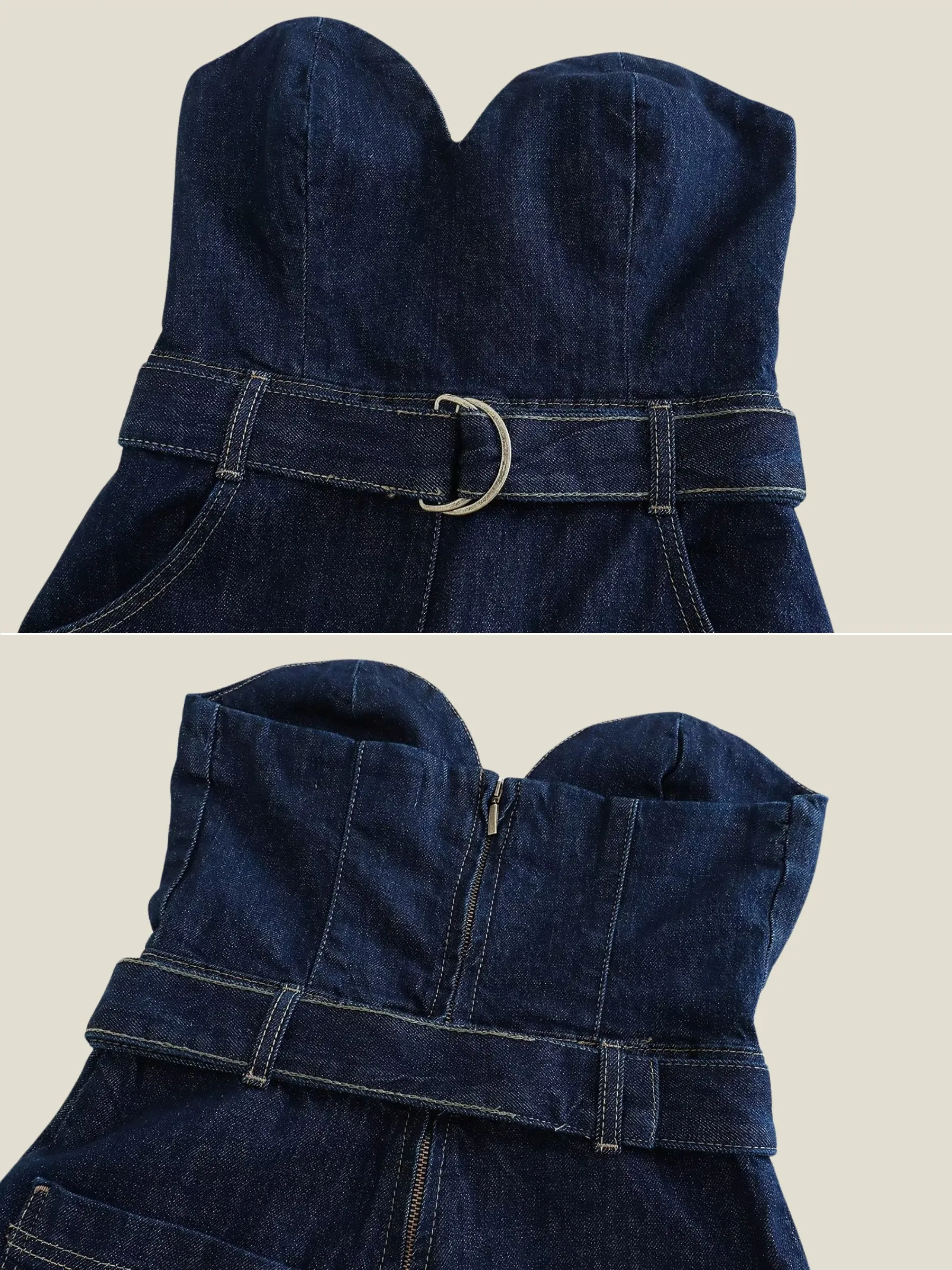 Sheryl Strapless Denim Jumpsuit