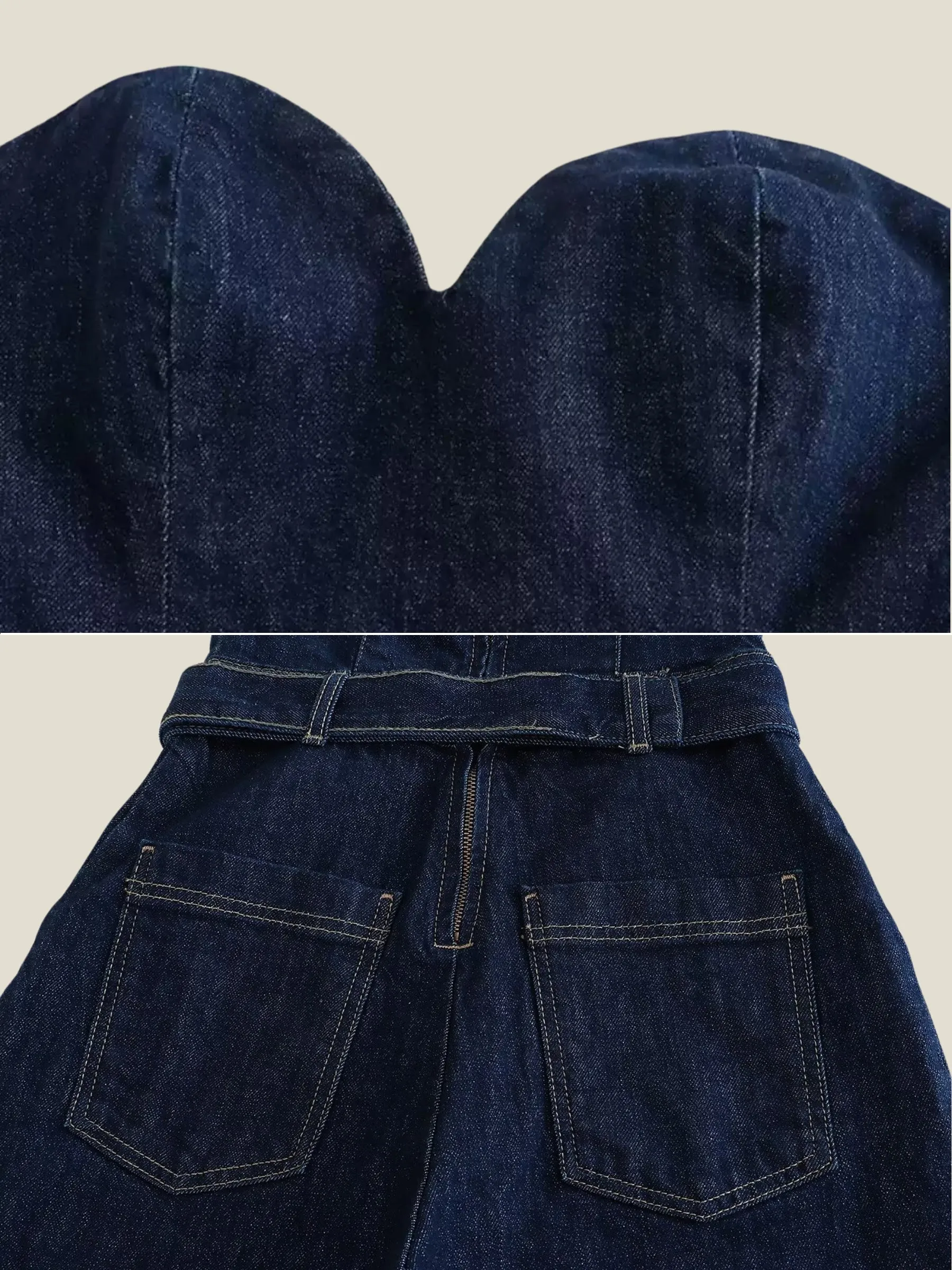 Sheryl Strapless Denim Jumpsuit