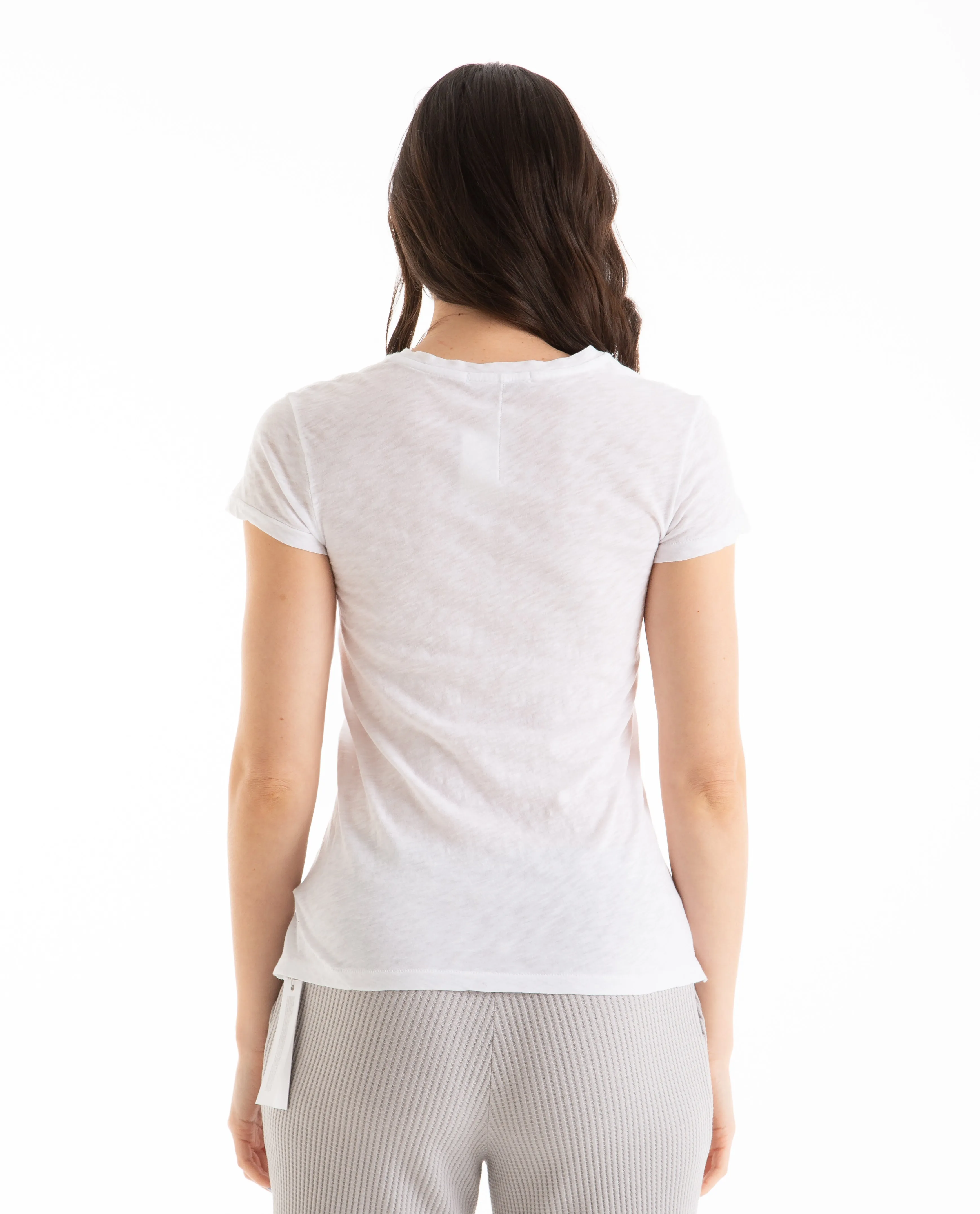 Slub Short Sleeve V-Neck