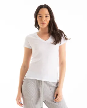 Slub Short Sleeve V-Neck