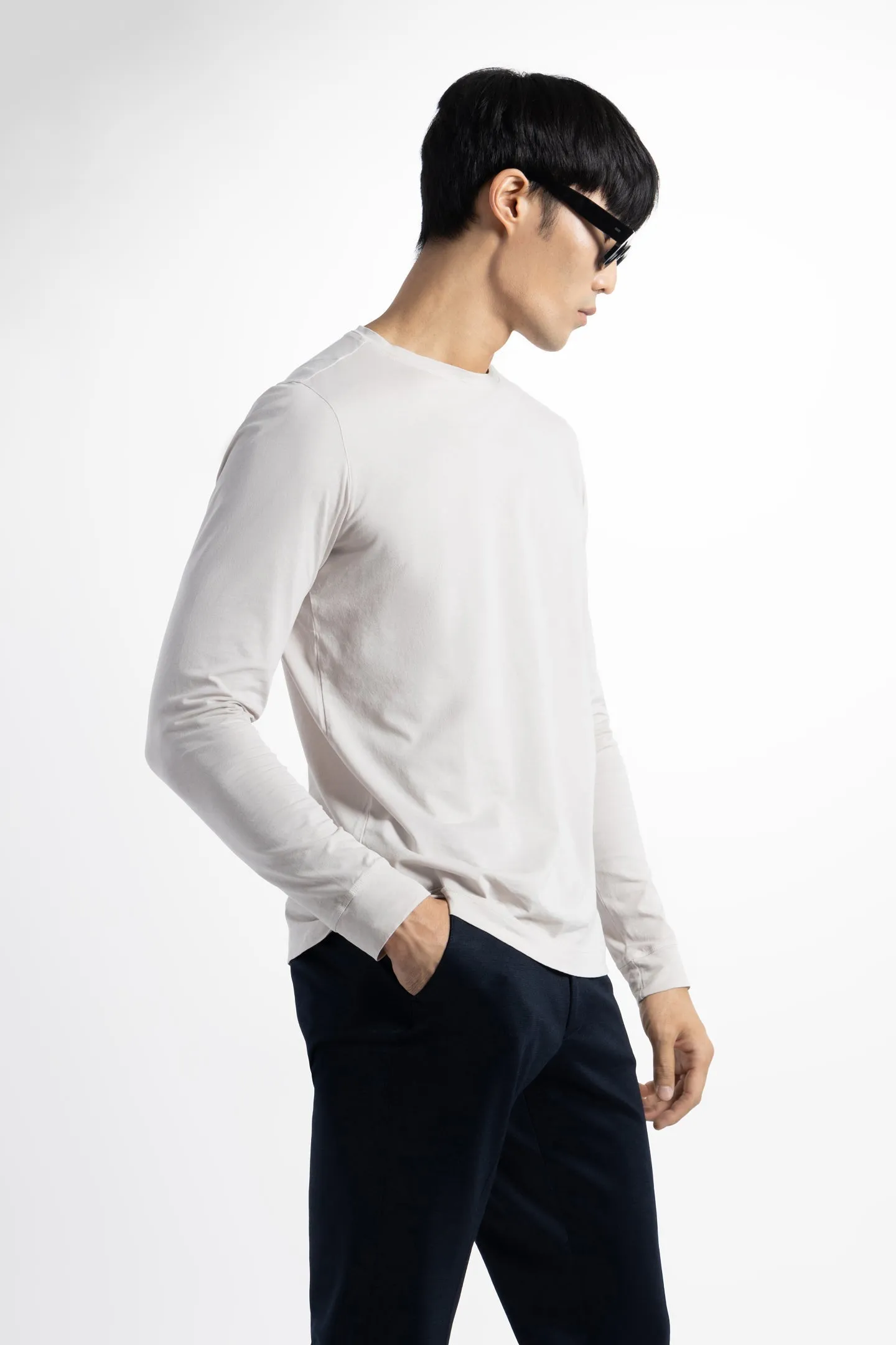 Soft Cloth Long Sleeve Malibu Crew Tee - Wind