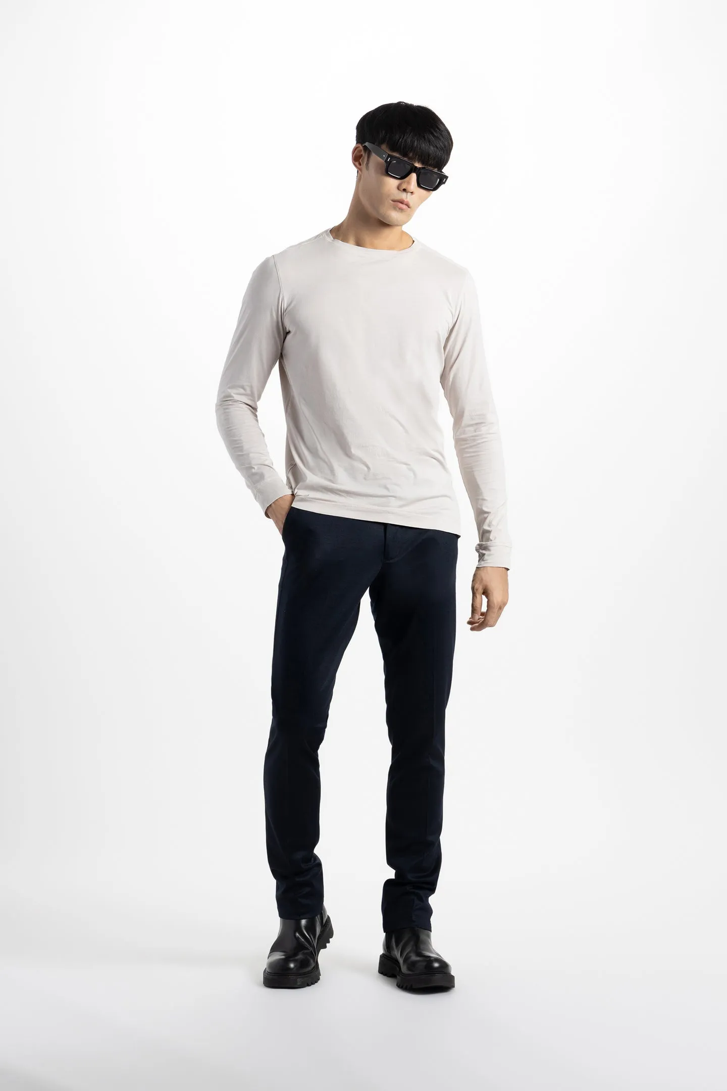 Soft Cloth Long Sleeve Malibu Crew Tee - Wind