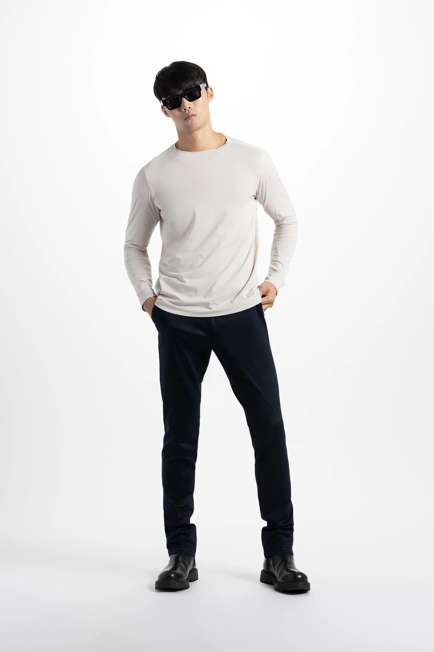 Soft Cloth Long Sleeve Malibu Crew Tee - Wind