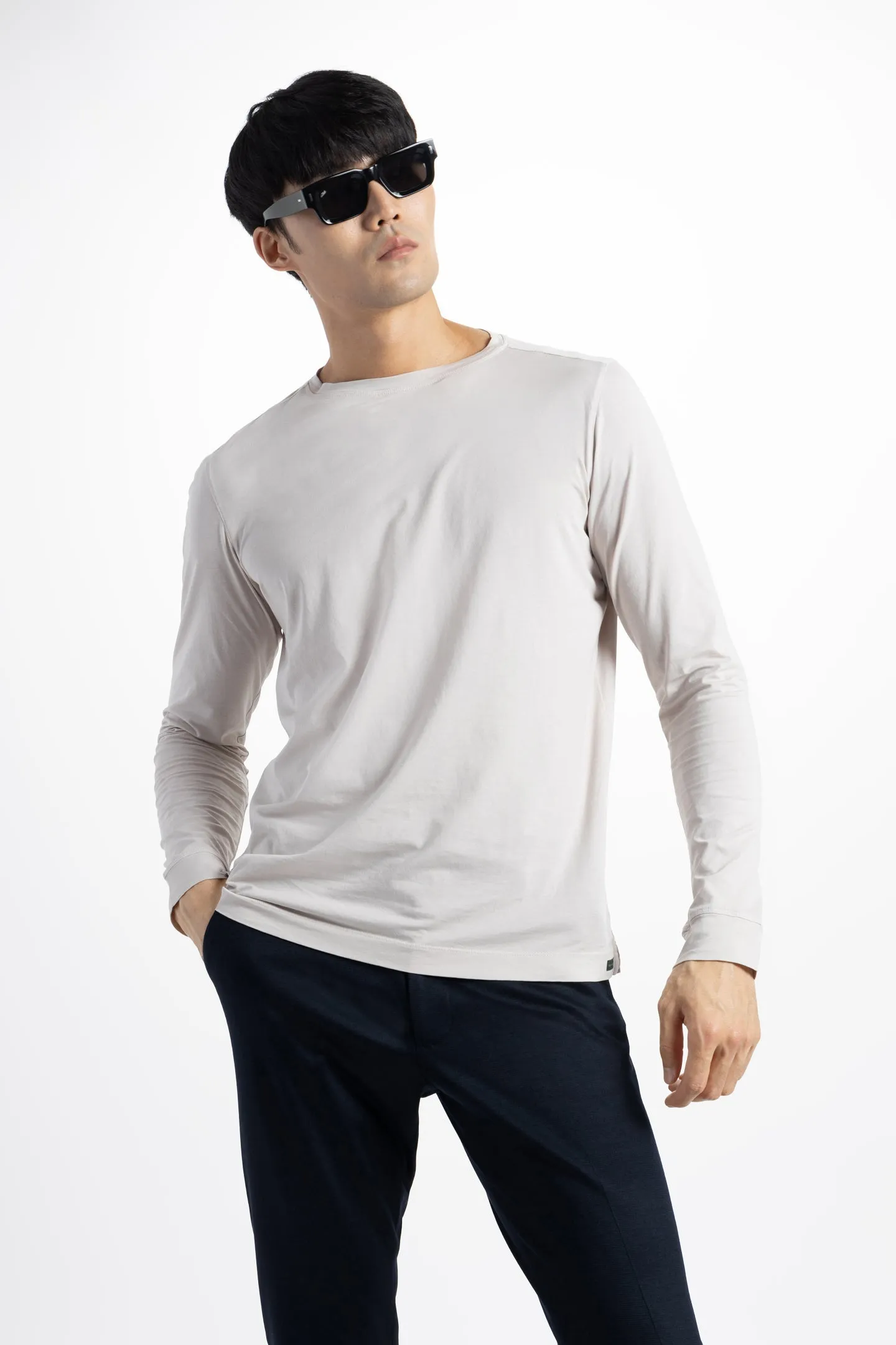 Soft Cloth Long Sleeve Malibu Crew Tee - Wind