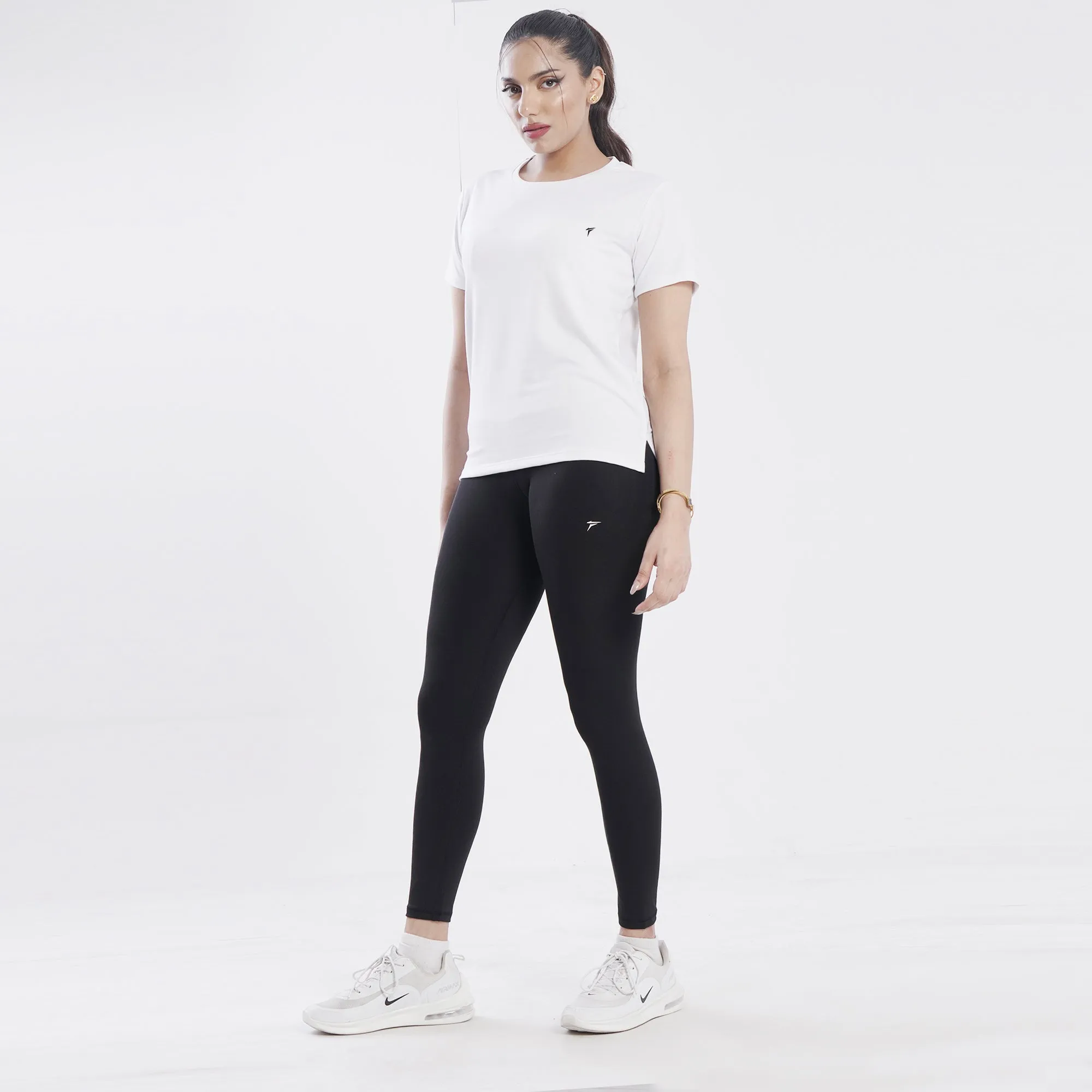 Tf-Premium White Essential Women Cotton Lycra Tee